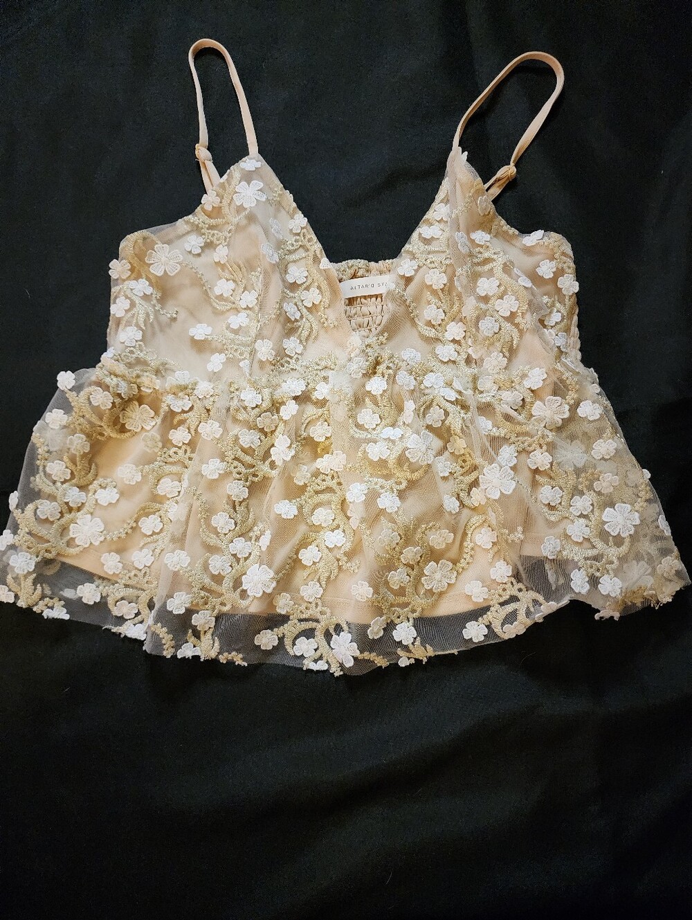 Sheer Floral Lace Bralette in Nude